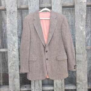 Vintage Woodmere 100% Pure Wool Chevron Tweed Men's 42L